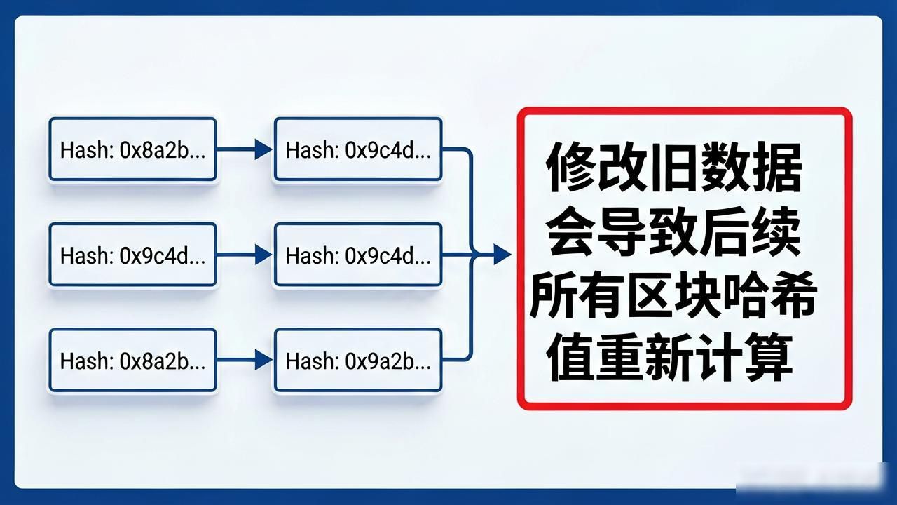 区块链里的“隐形胶水”:哈希值如何连接区块?