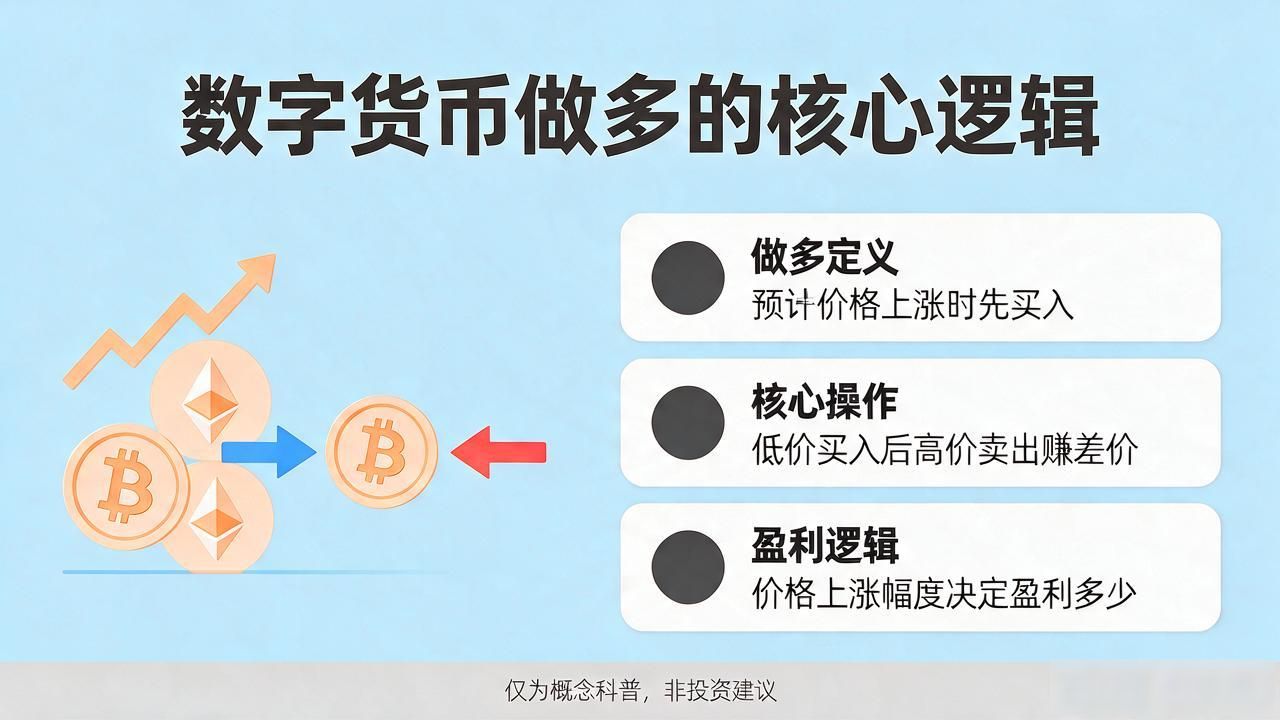 数字货币做多是什么?一文讲清楚低价买入高价卖出的赚钱逻辑