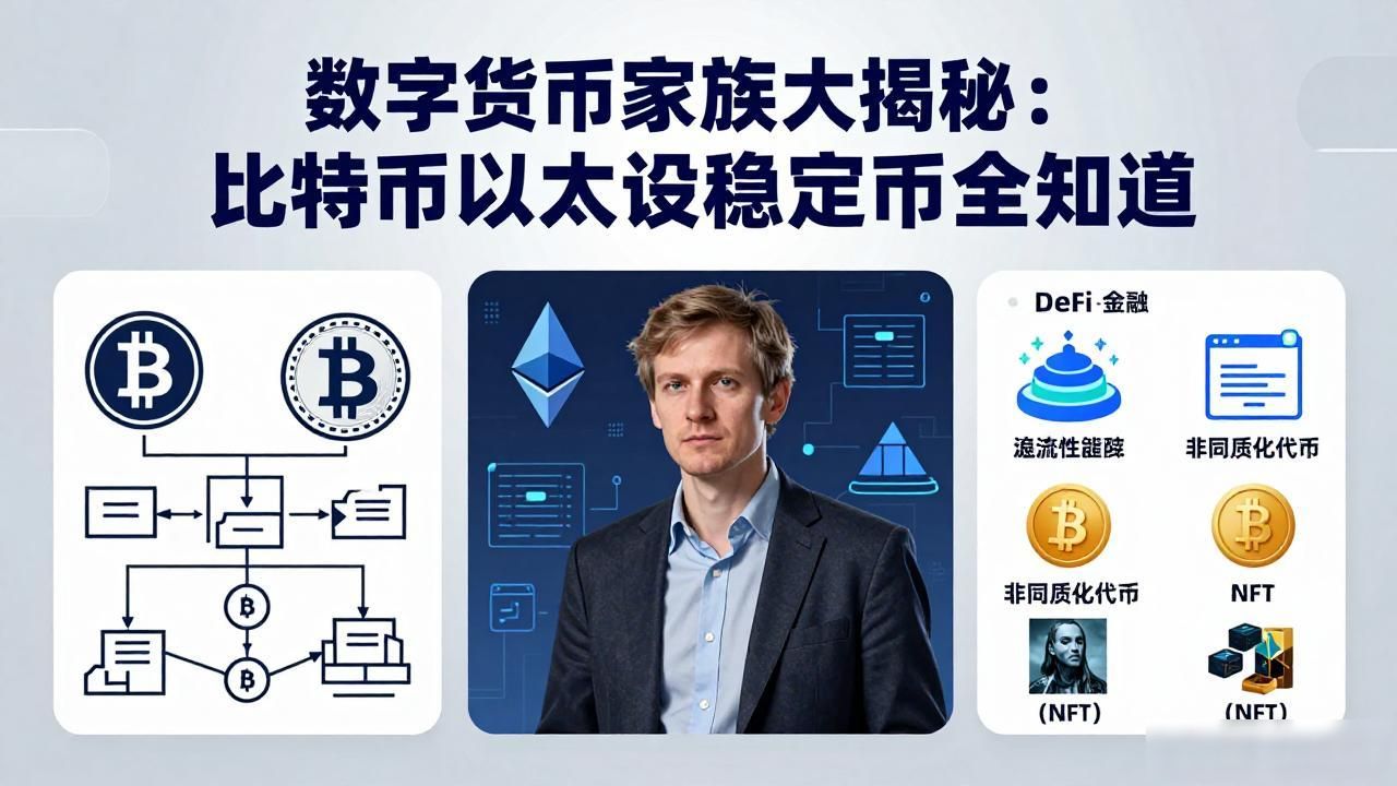 数字货币家族大揭秘:比特币以太坊稳定币全知道