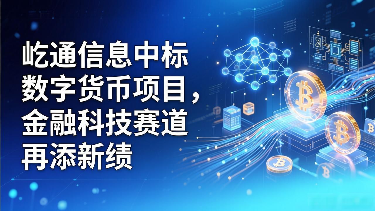 屹通信息中标数字货币项目,金融科技赛道再添新绩
