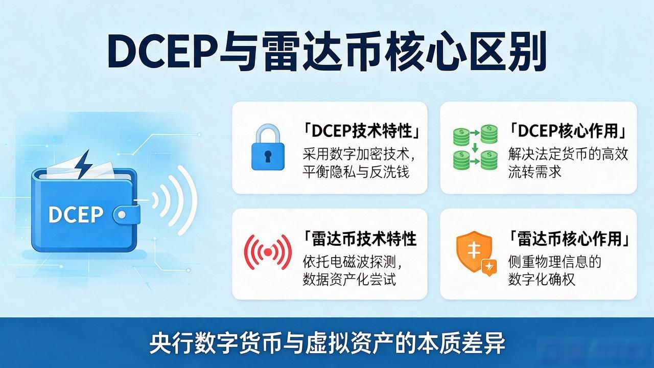 dcep和雷达币有啥区别?央行数字货币揭秘