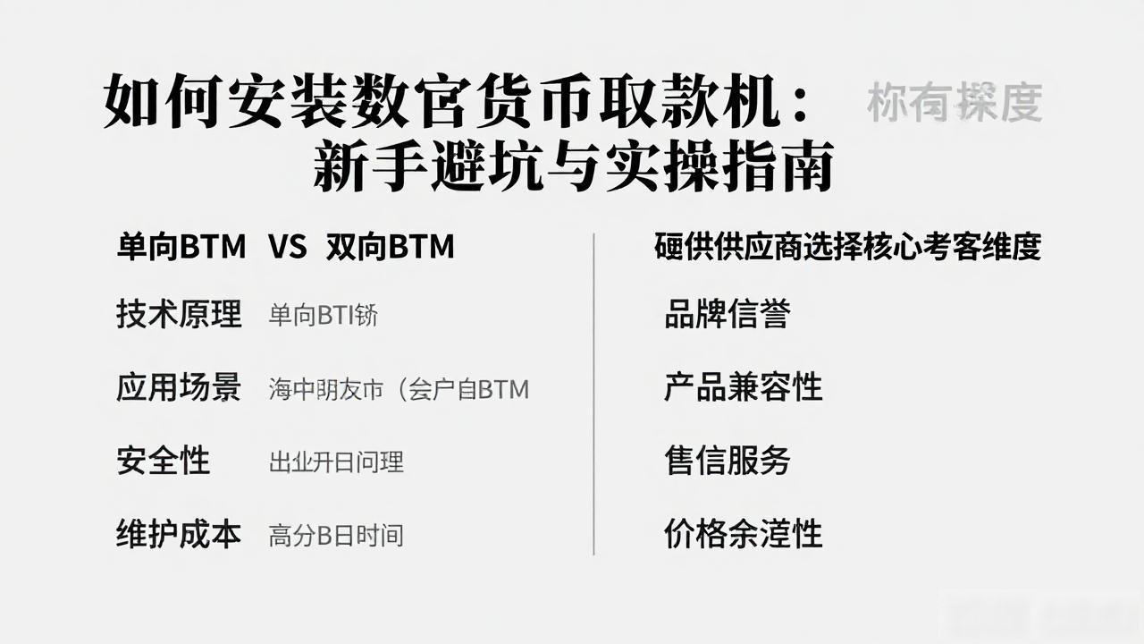如何安装数字货币取款机:新手避坑与实操指南