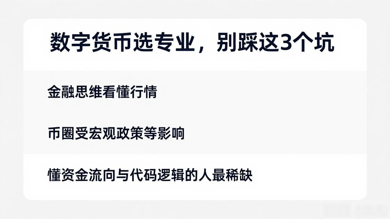 数字货币选专业,别踩这3个坑